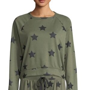 NWOT Terez Sweatshirt green with black foil stars